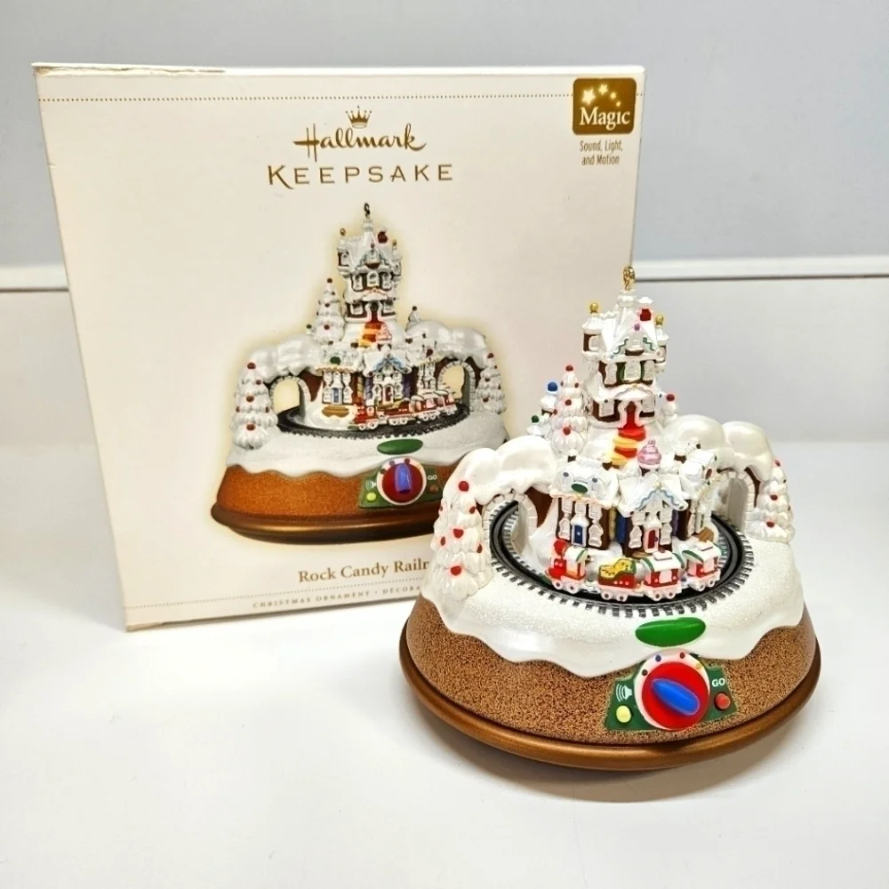 Hallmark Keepsake Magic Motion Rock Candy Railroad Ornament Lights Sound 2006